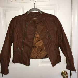 kids brown bomber jacket